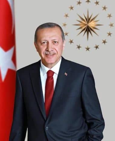 Recep Tayyip Erdogan president of Turkey.